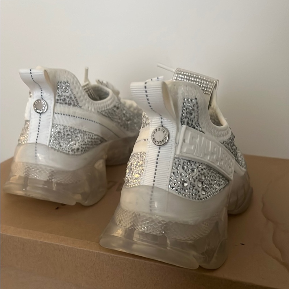 Steve Madden White Crystal Sneakers - Picture 3 of 5